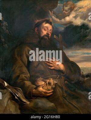 Anton Van Dyck - saint françois d'assise dans l'extase 01 Banque D'Images