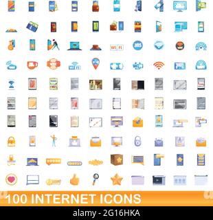 100 icônes internet définies. Illustration de 100 icônes Internet ensemble de vecteur isolé sur fond blanc Illustration de Vecteur