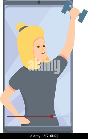 Icône du blog d'entraînement physique. Dessin animé de l'entraînement fitness blog vecteur icône pour la conception de Web isolé sur fond blanc Illustration de Vecteur