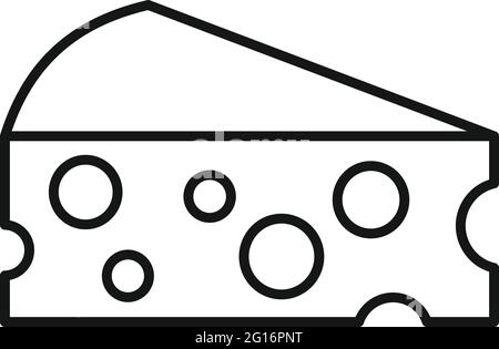 Icône fromage de ferme, style de contour Illustration de Vecteur