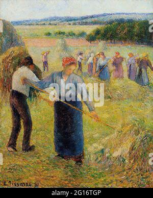 Camille Pissarro - Haymaking Eragny 1891 Banque D'Images