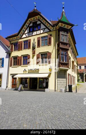 Bâtiment pittoresque de Hofhalde 12 à Konstanz, Bade-Wurtemberg. Lac de Constance, Bodensee, Allemagne. Banque D'Images