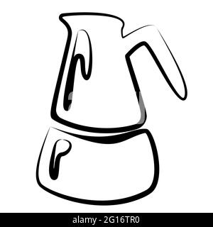 Contour de la cafetière geyser. Logo de la cafetière. Illustration vectorielle Illustration de Vecteur