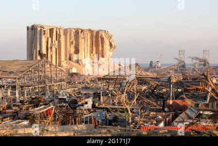 Explosion du port de Beyrouth Banque D'Images