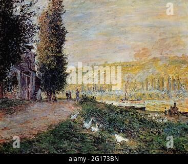 Claude Monet - rives Seine Lavacourt Db89 1878 Banque D'Images