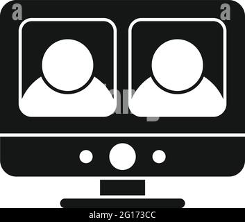 Icône d'appel vidéo de communication, style simple Illustration de Vecteur