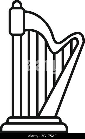 Icône de l'école de harpe, style de contour Illustration de Vecteur