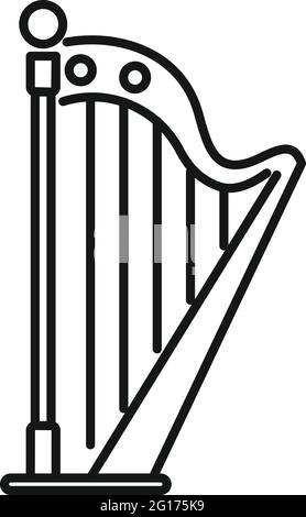 Icône de corde à harpe, style de contour Illustration de Vecteur