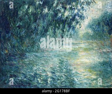 Claude Monet - matin sur la Seine Banque D'Images