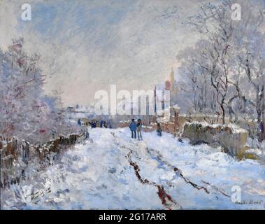 Claude Monet - scène de neige à Argenteuil Banque D'Images