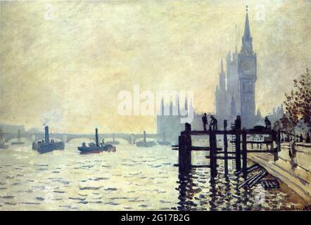 Claude Monet - la Tamise au-dessous de Westminster 1871 Banque D'Images