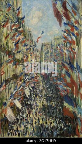 Claude Monet - la Rue Montorgueil à Paris. Célébration du 30 juin 1878 Banque D'Images