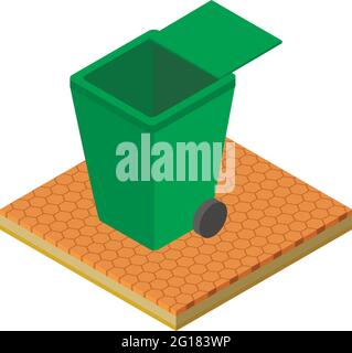 Icône conteneur d'ordures. Illustration isométrique de l'icône de vecteur de conteneur d'ordures pour le Web Illustration de Vecteur