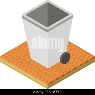 Icône de bac en plastique. Illustration isométrique de l'icône de vecteur plastique de bac pour la bande Illustration de Vecteur
