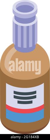 Icône sirop contre la toux. Isométrique de l'icône de vecteur de sirop contre la toux pour la conception de toile isolée sur fond blanc Illustration de Vecteur