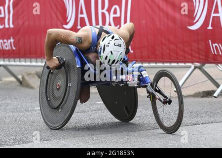 Leeds, Royaume-Uni. 05e juin 2021. Un athlète de para en action pendant la série AJ Bell 2021 World Triathlon Para Series à Roundhay Park, Leeds. Crédit: SPP Sport presse photo. /Alamy Live News Banque D'Images