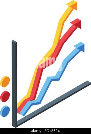 Icône de graphique de lignes de classement. Isométrique des lignes de classement icône de vecteur pour la conception de sites Web isolée sur fond blanc Illustration de Vecteur