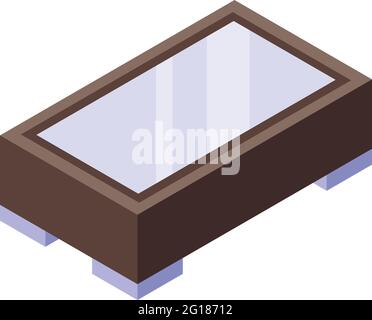 Icône de table en verre. Isométrique de l'icône de vecteur de table de verre pour la conception Web isolée sur fond blanc Illustration de Vecteur