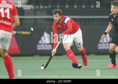 AMSTELVEEN, PAYS-BAS - JUIN 5 : Gaspard Baumgarten de France pendant le match des championnats d'Europe de hockey entre Frankrijk et le pays de Galles au Wagener Stadion le 5 juin 2021 à Amstelveen, pays-Bas (photo de Jeroen Meuwsen/Orange Pictures) Banque D'Images