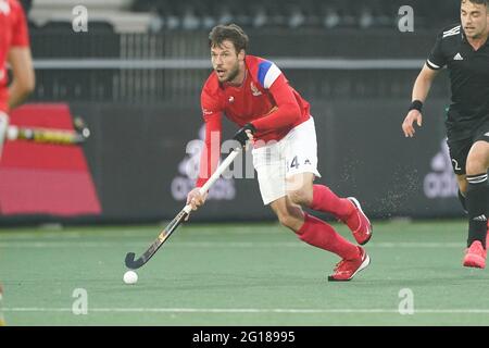 AMSTELVEEN, PAYS-BAS - JUIN 5 : Gaspard Baumgarten de France pendant le match des championnats d'Europe de hockey entre Frankrijk et le pays de Galles au Wagener Stadion le 5 juin 2021 à Amstelveen, pays-Bas (photo de Jeroen Meuwsen/Orange Pictures) Banque D'Images