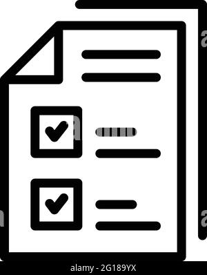 Icône de document de provisions bancaires. Outline Bank réserve une icône de vecteur de document pour la conception Web isolée sur fond blanc Illustration de Vecteur