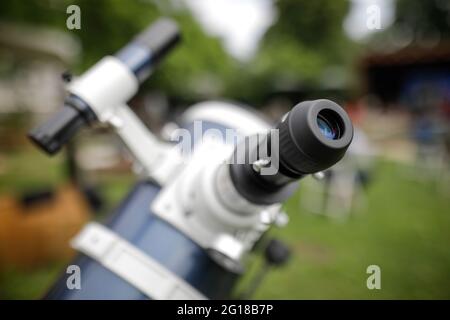 Image de faible profondeur de champ (mise au point sélective) avec un télescope. Banque D'Images