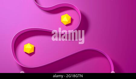 En face de différentes formes géométriques représentant la séparation - illustration 3d Banque D'Images