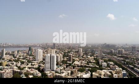 Paysage de ville de drone du sud de Mumbai de Dadar Banque D'Images