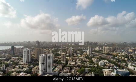 Paysage de ville de drone du sud de Mumbai de Dadar Banque D'Images