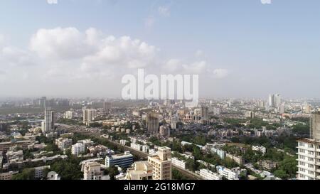 Paysage de ville de drone du sud de Mumbai de Dadar Banque D'Images