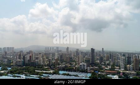 Paysage de ville de drone du sud de Mumbai de Dadar Banque D'Images