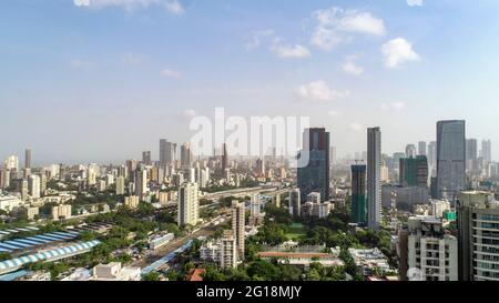 Paysage de ville de drone du sud de Mumbai de Dadar Banque D'Images