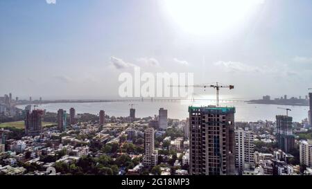 Paysage de ville de drone du sud de Mumbai de Dadar Banque D'Images