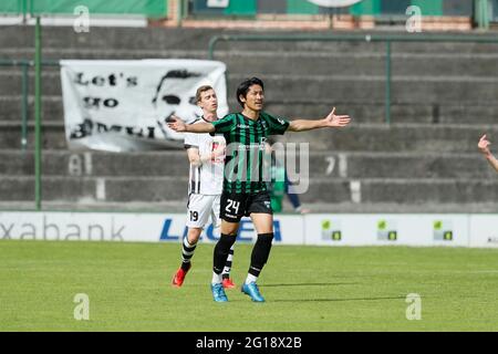 Sestao, Espagne. 5 juin 2021. Daiki Niwa (Sestao) football : Espagnol 'Campeonato Nacional de Liga de Tercera Division' promotion Jouez au match final entre Sestao River Club 2-0 Urduliz FT à l'Estadio Municipal Las Llanas à Sestao, Espagne . Crédit: Mutsu Kawamori/AFLO/Alay Live News Banque D'Images