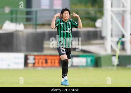 Sestao, Espagne. 5 juin 2021. Daiki Niwa (Sestao) football : Espagnol 'Campeonato Nacional de Liga de Tercera Division' promotion Jouez au match final entre Sestao River Club 2-0 Urduliz FT à l'Estadio Municipal Las Llanas à Sestao, Espagne . Crédit: Mutsu Kawamori/AFLO/Alay Live News Banque D'Images