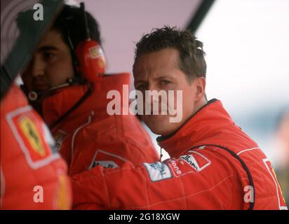 Circuito de Catalunya près de Montmelo Espagne 26.1.2002, Motorsport: Formule 1 essais d'hiver - Michael SCHUMACHER, Ferrari Banque D'Images