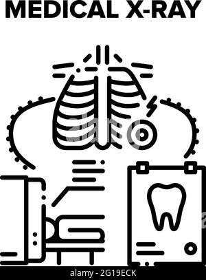 Illustration noire vectorielle de l'outil médical de la clinique à rayons X. Illustration de Vecteur