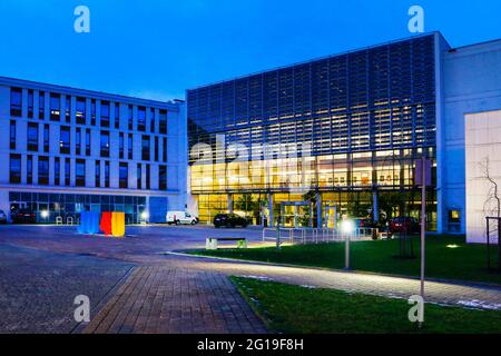 L'Université Jagellonne. La plus ancienne université en Pologne, la deuxième plus ancienne université d'Europe centrale. Les bâtiments du campus Moderne à Cracovie, Polan Banque D'Images