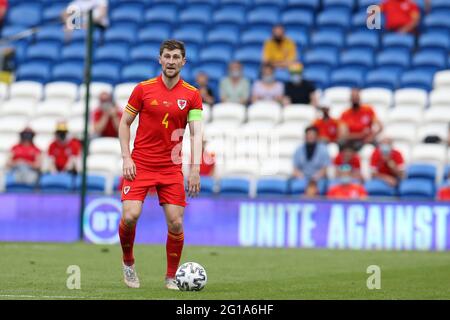 Ben Davies, du pays de Galles, en action. Football international friendly Match , pays de Galles v Albanie au stade de Cardiff à Cardiff, pays de Galles du Sud, le samedi 5 juin 2021. Usage éditorial seulement. photo par Andrew Orchard/Andrew Orchard sports photographie/Alay Live News Banque D'Images