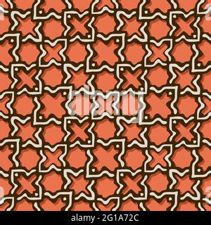 Motif sans couture avec grille marocaine en 4 couleurs Banque D'Images