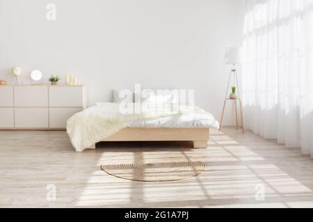 Personne dans l'intérieur de la chambre dans un design moderne minimaliste Banque D'Images