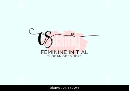 CS beauté monogramme et élégant logo design écriture logo de la signature initiale, mariage, mode, floral et botanique avec modèle créatif. Illustration de Vecteur