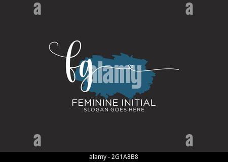 FG beauté monogramme et élégant logo design écriture logo de la signature initiale, mariage, mode, floral et botanique avec modèle créatif. Illustration de Vecteur