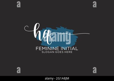 HQ monogramme de beauté et élégant logo design écriture logo de la signature initiale, mariage, mode, floral et botanique avec modèle créatif. Illustration de Vecteur