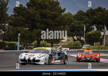 Le Castellet, France. 06e juin 2021. 55 Duncan Cameron (GBR), Matthew Griffin (IRL), David Perel (ZAF), Ferrari 488 GTE EVO ESPRIT DE COURSE, action pendant les 2021 4 heures du Castellet, 3e tour de la série européenne le Mans 2021, du 04 au 06 juin 2021 sur le circuit Paul Ricard, au Castellet, France - photo Francois Flamand/DPPI/LiveMedia crédit: Agence photo indépendante/Alamy Live News Banque D'Images