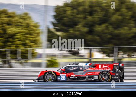 28 Paul Lafargue (FRA), Paul Loup Chatin (FRA), Jean-Eric Vergne (FRA), Oreca 07 - Gibson IDEC SPORT, action pendant les 2021 4 heures du Castellet, 3e tour de la série européenne le Mans 2021, du 04 au 06 juin 2021 sur le circuit Paul Ricard, au Castellet, France - photo François Flamand / DPPI / LiveMedia Banque D'Images