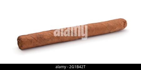Cigare de cigarette havana isolé sur un blanc. Banque D'Images