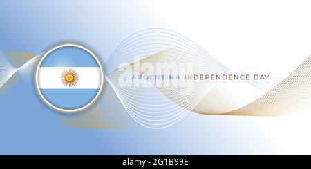 Arrière-plan abstrait du jour de l'indépendance de l'Argentine avec emblème du drapeau argentin. Bon modèle pour la conception de la fête nationale de l'Argentine. Illustration de Vecteur