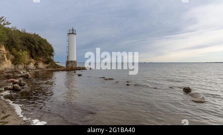 Le phare de Maltzien sur l'île de Ruegen, Mecklembourg-Poméranie occidentale, Allemagne Banque D'Images