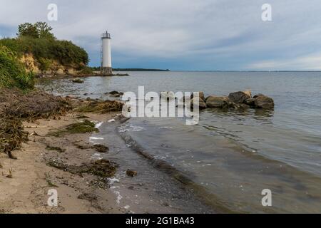 Le phare de Maltzien sur l'île de Ruegen, Mecklembourg-Poméranie occidentale, Allemagne Banque D'Images